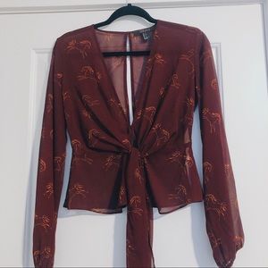 Maroon, long sleeved top from Forever 21